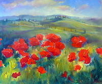 Angelo Quabba Soldpoppies In The Val Dorcia Italy