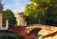 Bill Caldwellthe Bridge At Roubia France 48x42cm Watercoloursold