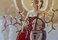 Vencent Ko Soldcello Violin120x175cm Oil